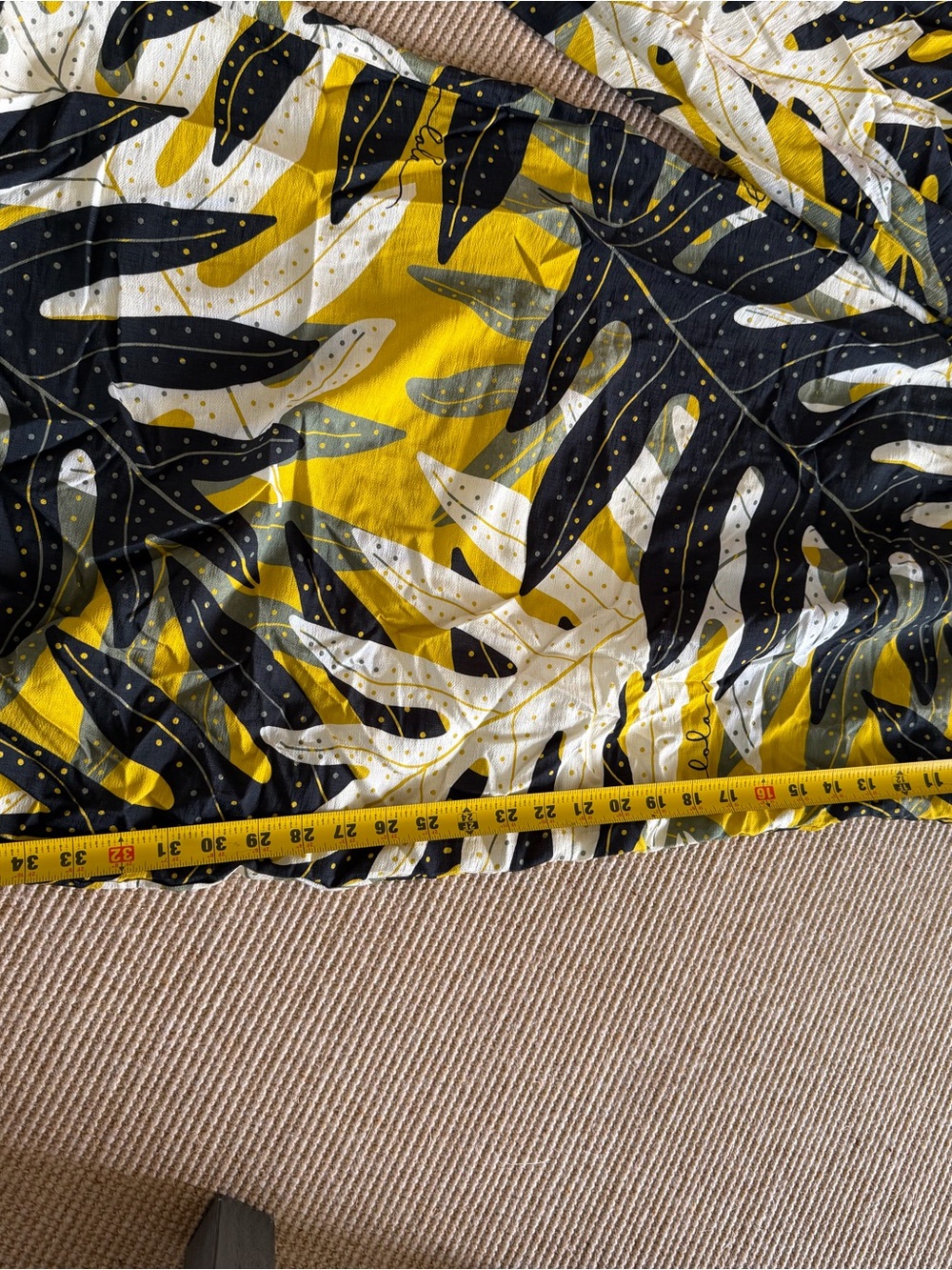 Wide Leg Tropical Print Pants in Mustard Yellow - Picture 4 of 4